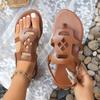 Large Size Flat Sandals Women Summer Outer Hollow Out Clip Toe Sandals Women