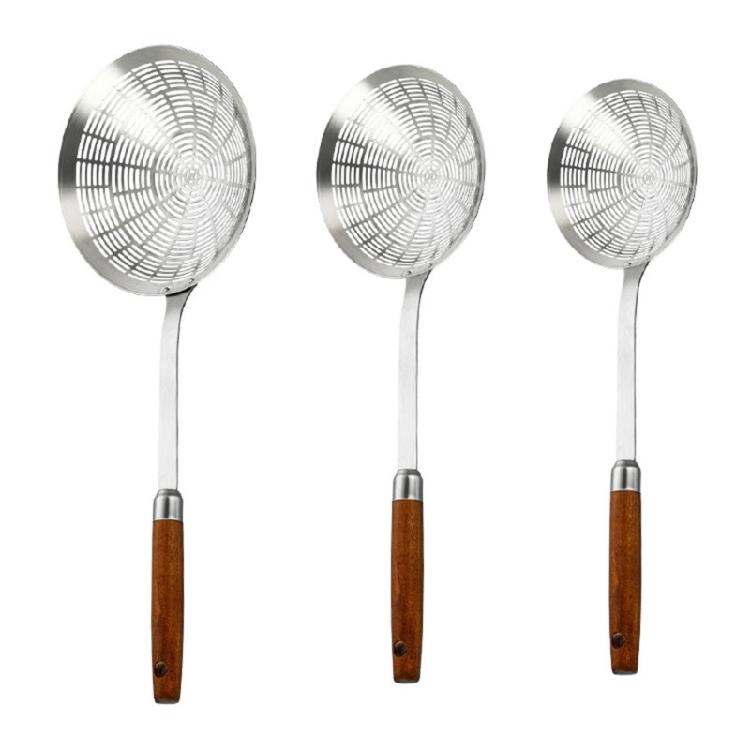 Praktisk skimslev stål sil för avrinning och fritering köksredskap