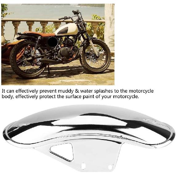 Motorcycle Front Mud Flap Guard Fairing Mudguard Cover Metal Motorcycle Front Mudguard Replacement Fit for GN125 GN250 Chrome