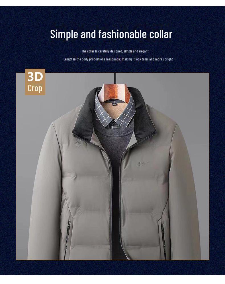 2024 Herren Dicke Baumwolljacke mit Stehkragen - Langarm Wintermantel für Mittelalte und Ältere