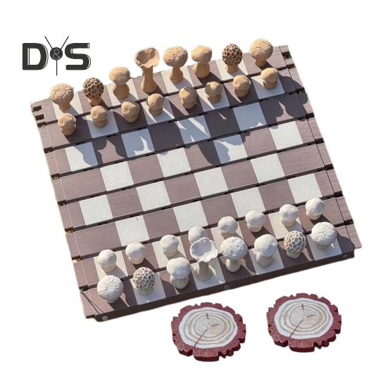 1 Set magnetisches Waldpilz-Schachspiel mit aufrollbarem Schachbrett, tragbares Reise-Schachbrettspiel für Kinder und Erwachsene