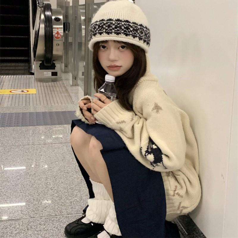 South Korea Dongdaemun hat female blogger with the same color matching age-reducing warm knitted wool hat stack hat tide