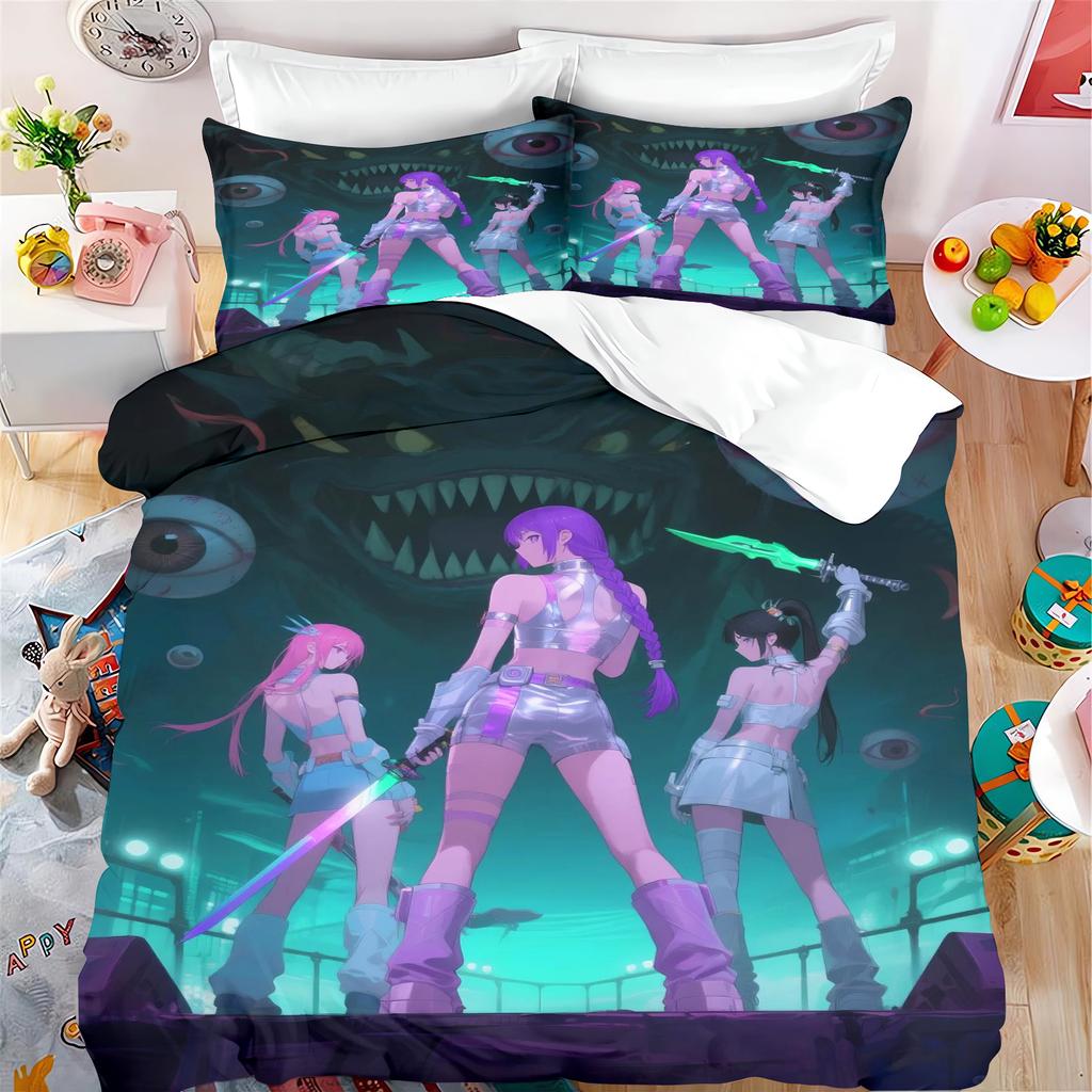k-pop Anime Home Bedroom Comforte Nordic polyester material suitable for children and adults 3-piece set