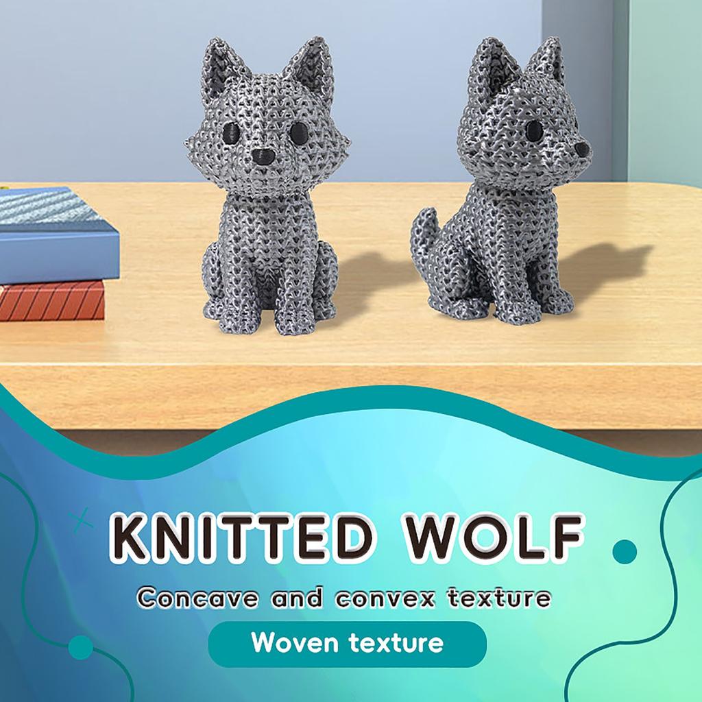 3D Printed Woven Style Wolf Creative 3D Toy Home Decor Ornament