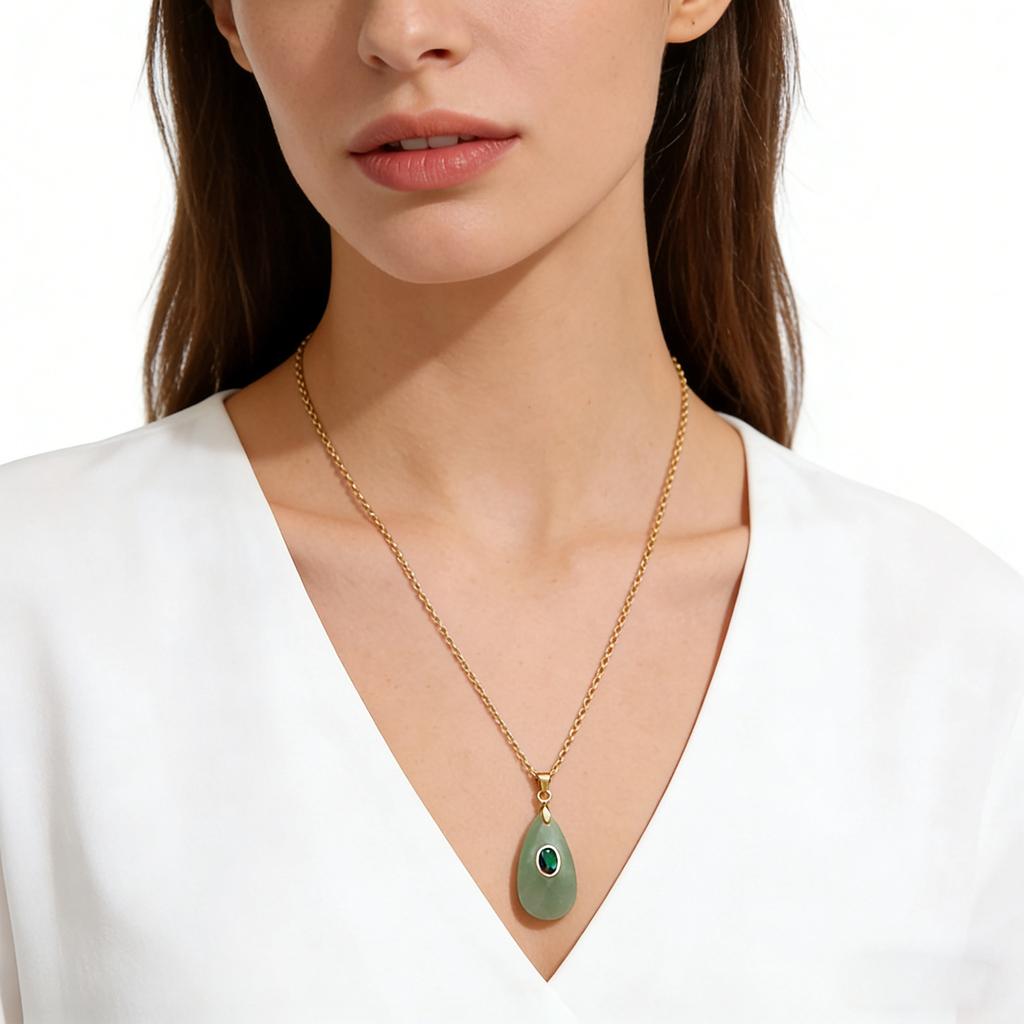 Luxury high quality, exclusive for new natural crystal stone water drop pendant jewelry simple fashion necklace merchandise jewelry