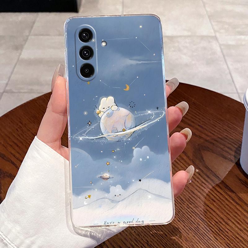 Casing For Samsung Galaxy A57 5G Clear Silicone Jelly Soft TPU Back Cover For Samsung A37 5G Cute Rabbit Cat Dinasaur Phone Case