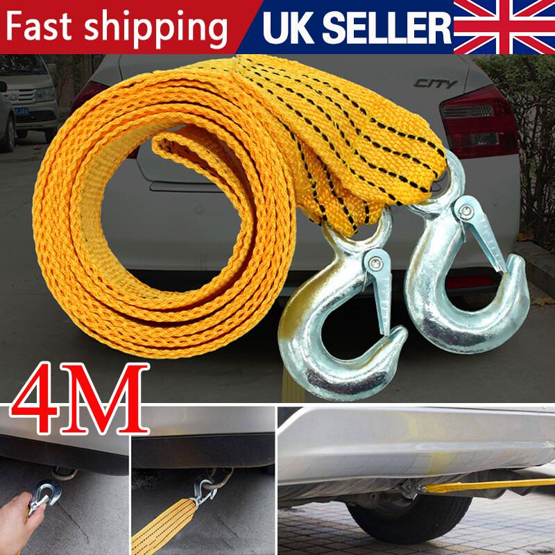3 TON 4M Tow Towing Pull Rope Strap Heavy Duty Road Recovery Car Van 4x4