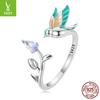 Design Drip Craft Kingfisher Stud Earring Set, Colorful Bird S925 Sterling Silver Jewelry