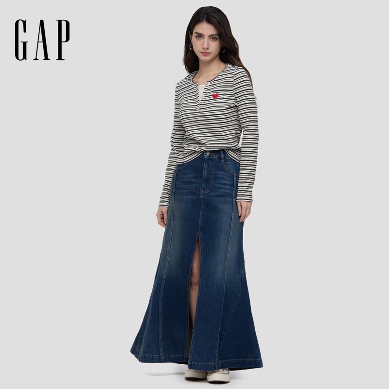 GAP Women's Slim Fit Love Heart Faux Two-Piece Knit Top