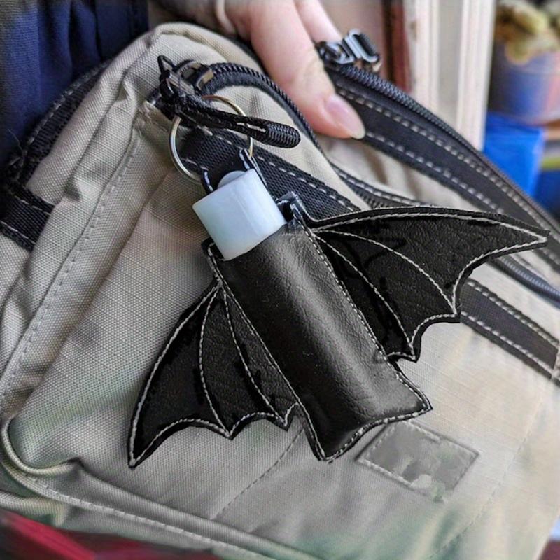Bat Lipstick Lip Gloss Bag Keychain Holder PU Chapstick Pouch Key Ring Portable Lip Balm Bottle Packaging Cover Key Chain