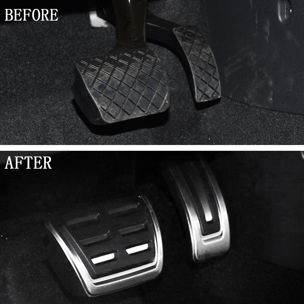 Car Pedal Cover for Volkswagen VW Polo 2017 - 2022 2023 2024 LHD Accelerator Gas Brake Pedal Stainless Steel Pads Accessories