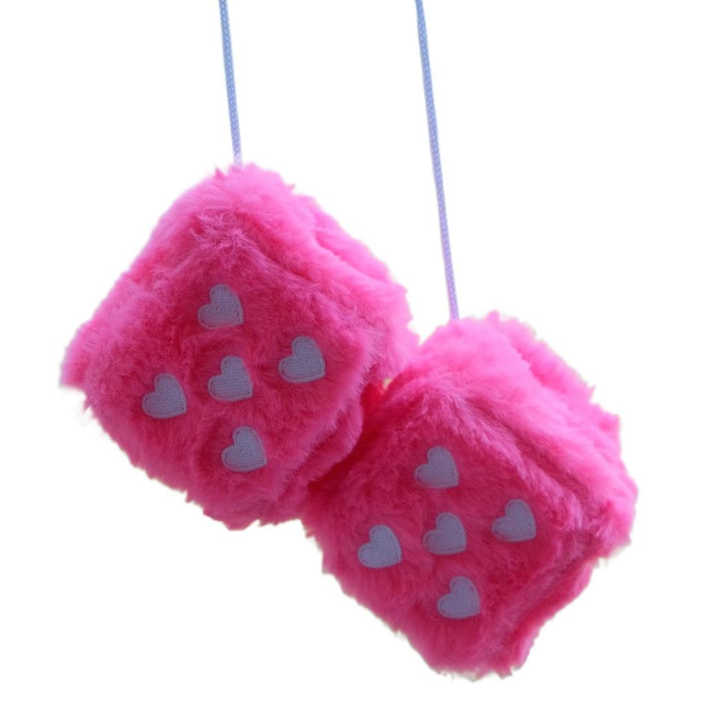 Dice Car Ornament, Autophagy Dice - 1 Pair Plush Car Interior Dice | Soft