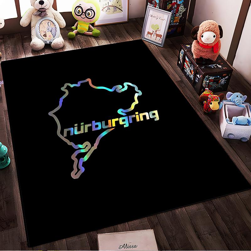 Nürburgring Track Outline Design Rug Non-slip Rug Suitable for Living Room and Bedroom Sofas.