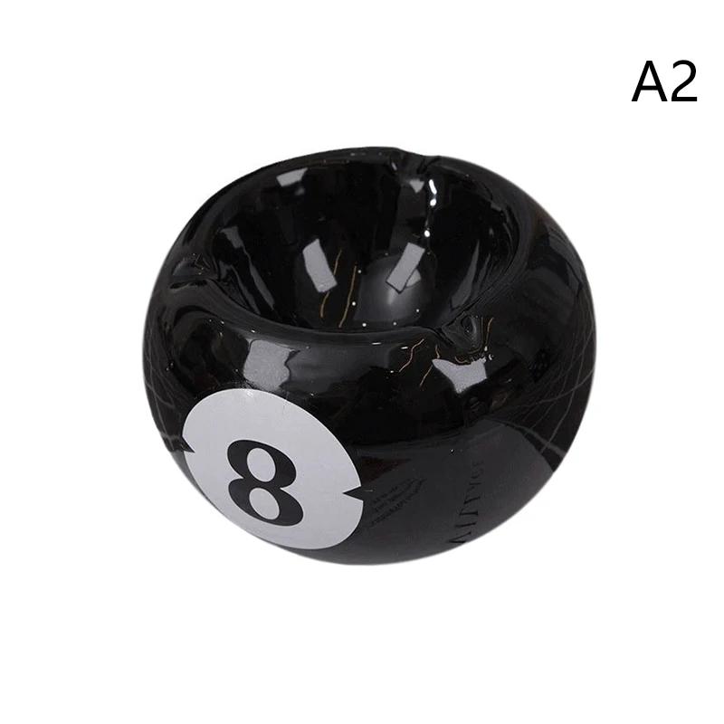 Unique Black Eight Ceramic Ashtray Perfect For Billiard Rooms Home Bars Parties Ideal Gift & Creative Birthday Presents