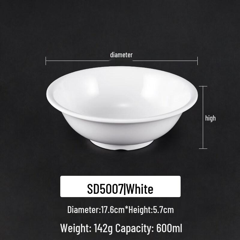 

Sweet Elegant Commercial White Melamine Noodle Bowl