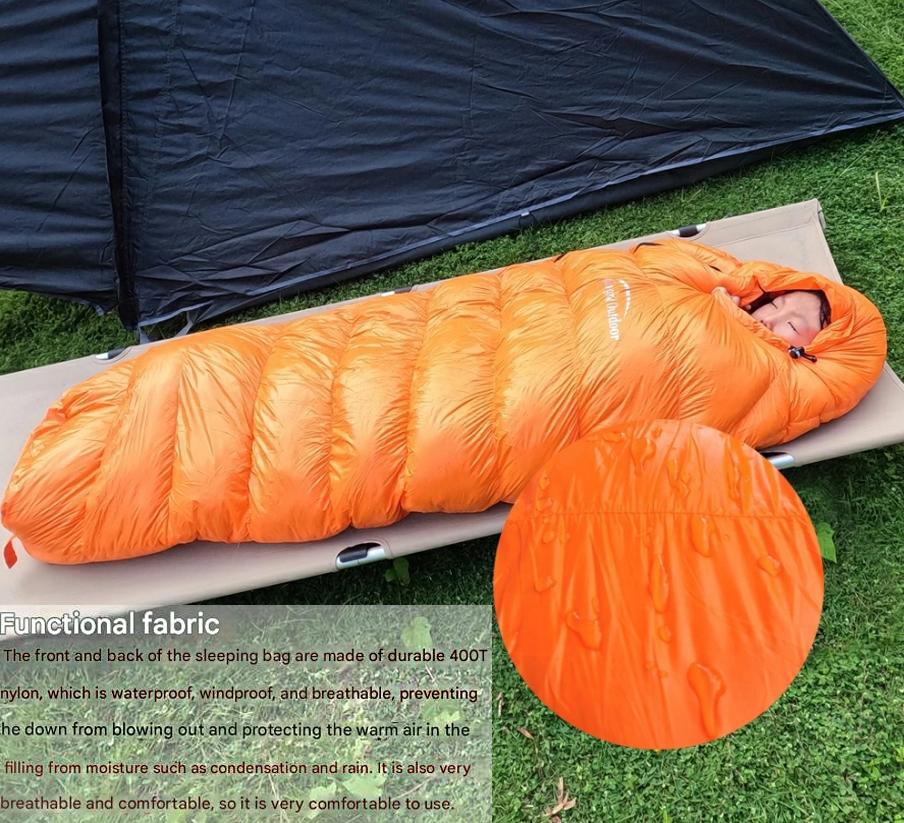 Children's mummy sleeping bag, down sleeping bag, 800g 95% goose down filling, ultra-light, cold-proof, camping sleeping bag