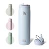 BOTTLE BOTTLE 1 Liter Water Large Capacity with Direct Vacuum Stainless Steel Double for Girls and Light Blue Bottle, (1000ml), Straw, Drinking,