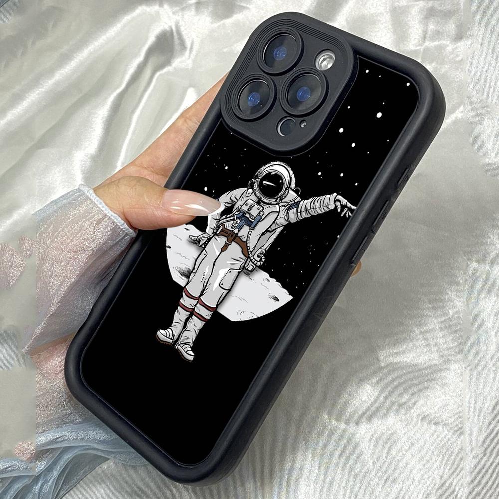 JT31 Астронавт Первый Человек На Луне Посадка Realme 14 15 Huawei Honor 70 90 Infinix Tecno itel Motorola Google Все Модели Ангельские глазки Мягкий ТПУ Чехол для Телефона Huawei Nova 3