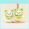 Adorable Plush Duck Keychain With Cute Frog Hat Short Plush Stuffed Animal