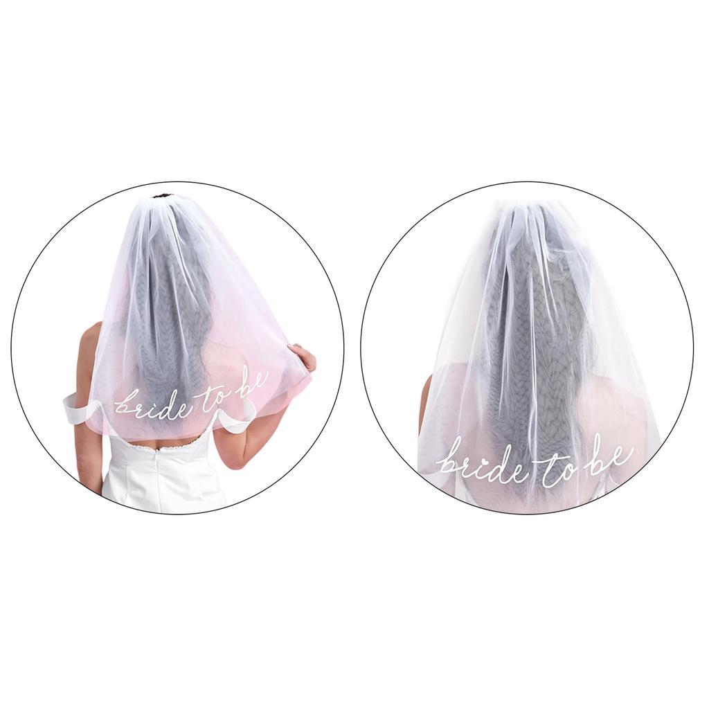 White Letter Headpiece Head Veil with Comb Perfect for Wedding Celebrations Beach Shower Party Bridesmaids Veil