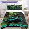 3pcs Custom Name World of Warcraft Bedding Set Duvet Cover Closure Includes 1 Duvet Cover & 2 Pillowcases for All Seasons Bedroom Decor
