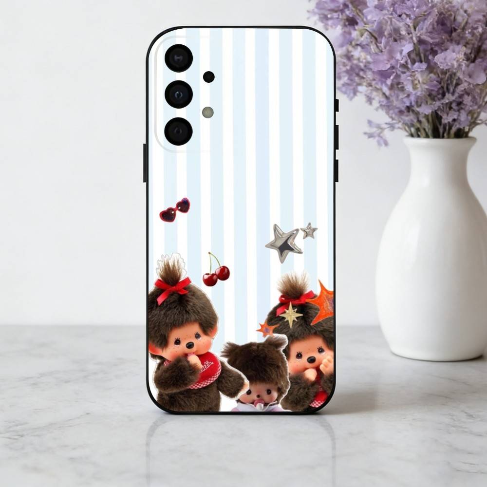 C-Cute M-Monchhichis-S Phone Case For Samsung Galaxy A73,A72,A71,A70,A53,A52,A51,Soft Silicone Black Cover