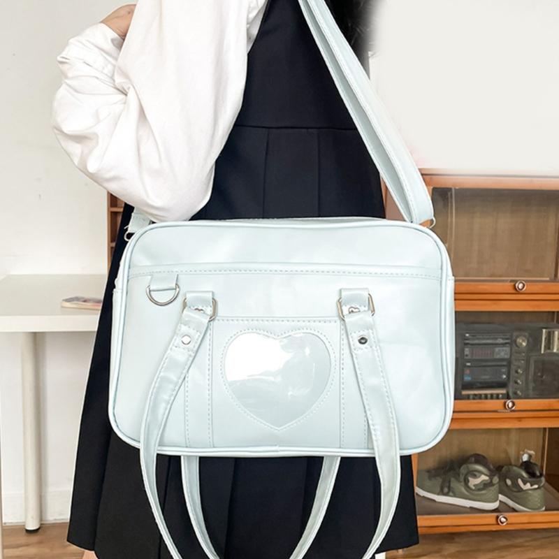 Women Ita Bag Heart Shoulder Bag Large Capacity Messengers Bag Fashion Handbag Purse Crossbody Bag Japanese School Bag