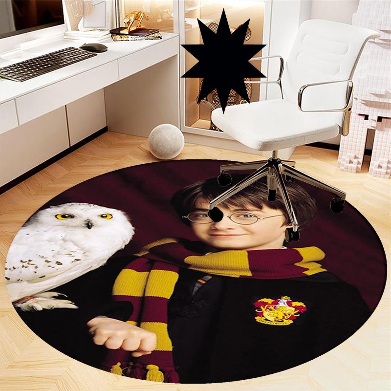 Harry Potter Printed Round Rug Carpet Chair Rug Area Rug Entryway Doormats,for Office Chair Living Room Bedroom Kitchen Room.