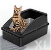 Stainless Steel Extra Large Cat Litter Box with Elevated Slope