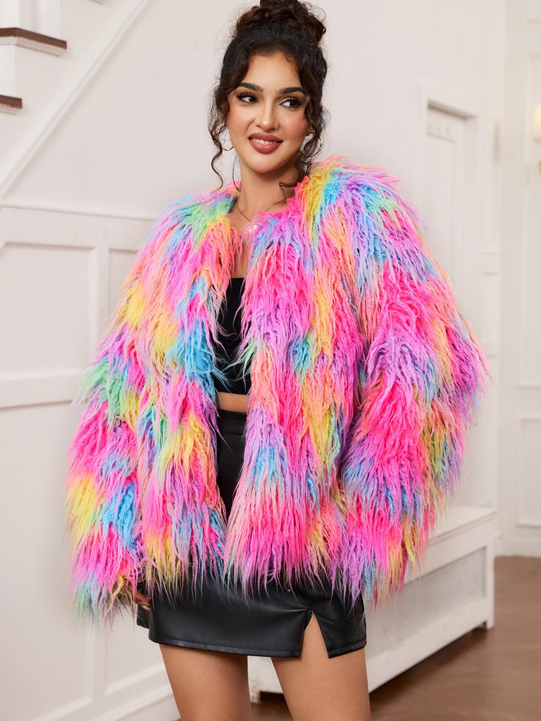 European and American new imitation fur jacket European and American style artificial fur autumn and winter beach sheep wool street coat