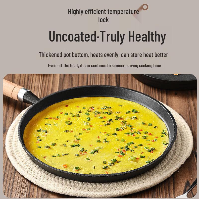 UOSO Multi-Purpose Non-Coated Cast Iron Griddle Pan