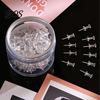 Transparent Push Pins 100/200/500Pcs Clear Pins, Plastic Head Thumb Tacks, Office Steel Pointed Nails for Cork Board, Bulletin Board High-quality