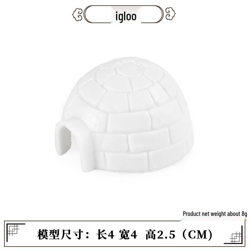 Arctic Wildlife Mini Igloo & Animal Models: Husky, Snow Leopard, Polar Bear, Rabbit, Wolf