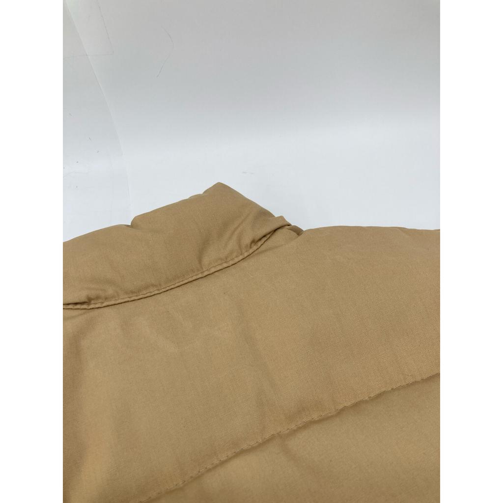 HUNTING WORLD 44004TA Beige Leather Logo Patch Sleeve Ribbed Down Jacket Jacket 38 beigeUsed