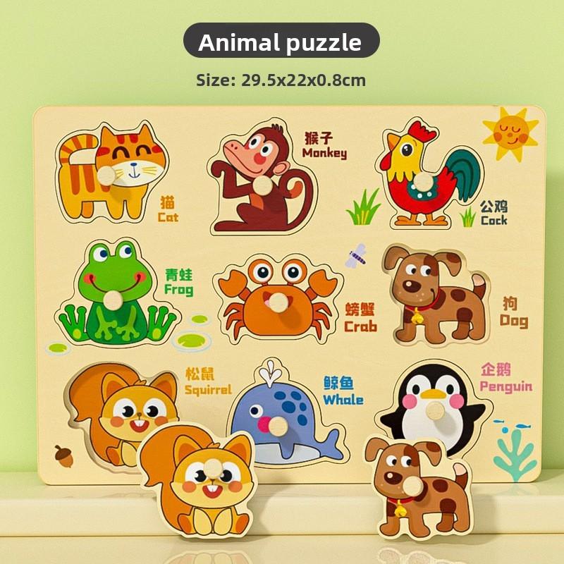 Wooden Children Puzzle Blocks With Number And Letter Matching