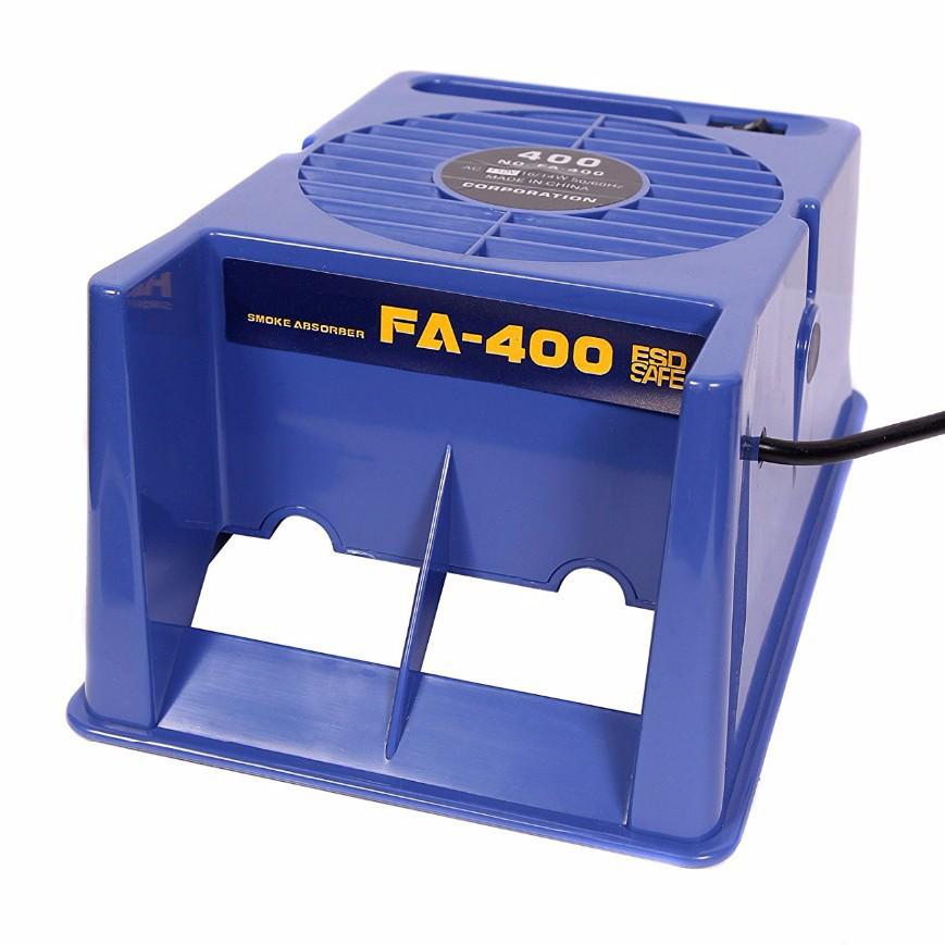 FA-400 Dual-Use Solder Smoke Extractor with 5 Sponges for Horizontal/Vertical Use.
