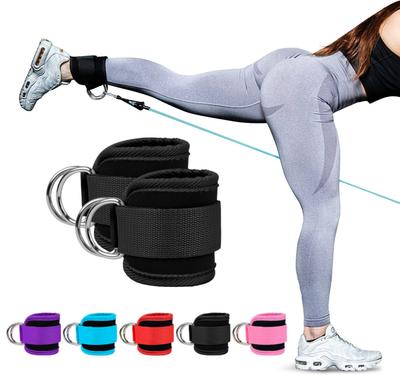 Kabel-Fußmanschetten mit Doppel-D-Ring für Gym-Workouts Gesäß Beine Krafttraining Stützband Sport Abduktoren