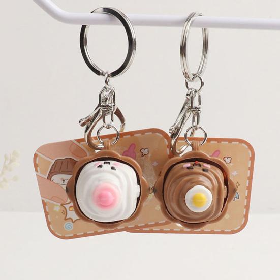 Cartoon-Kuchen-Klicker Schlüsselanhänger Spielzeug Stressabbau Dekompressionsknopf Fidget Schlüsselring Rucksack Aufhängung Dekoration Tasche Anhänger Geldbörse Anhänger