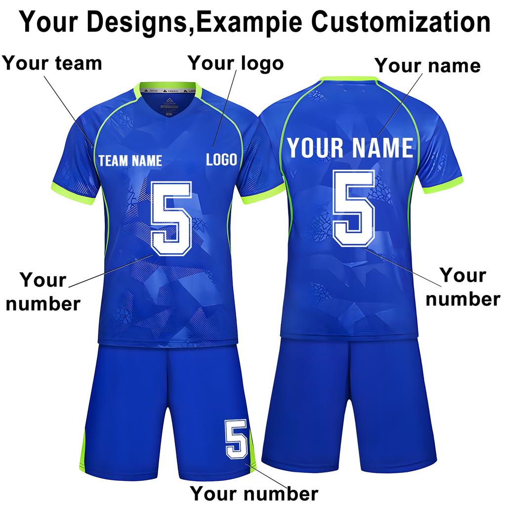 Men's Soccer Jersey Set Quick Dry Athletic Uniforms with Shorts and Socks for Training and Competition