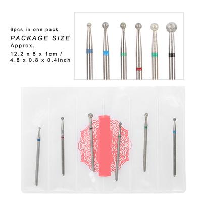 6 Stück Packung Edelstahl Nail Art Fräser Set Nagelbohrer Zubehör Maniküre Werkzeug JG#3