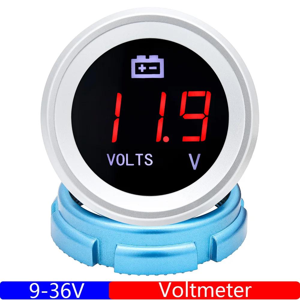 VOLT 0-120℃ Датчик температуры воды с сигнализацией, 1/8NPT Датчик температуры, Цифровой 52 мм Датчик уровня топлива для бензинового дизельного автомобиля Voltmeter