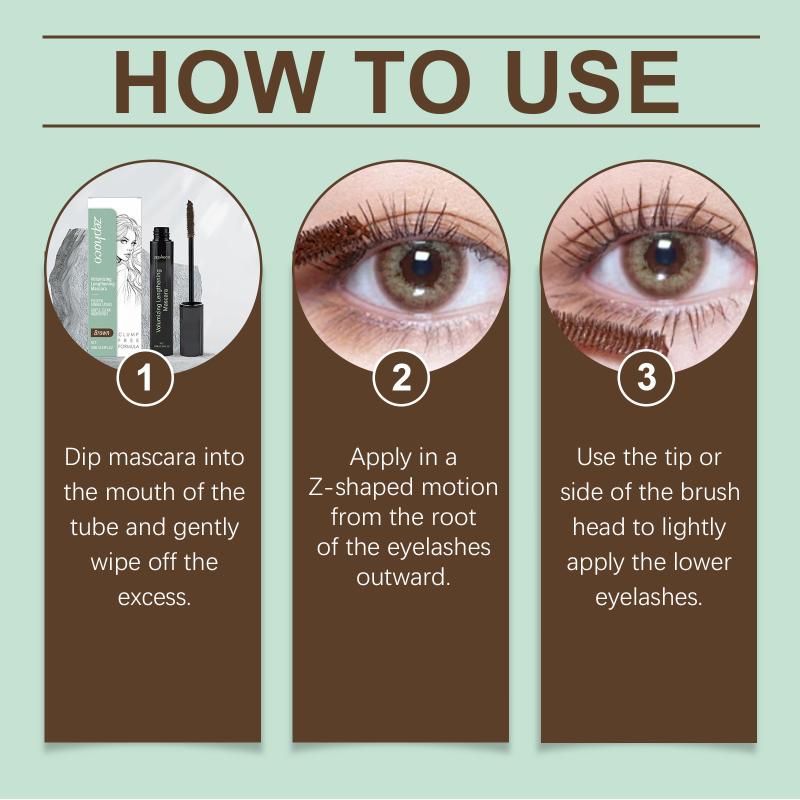 Brown Eyelash Mascara Waterproof Long Lasting Lengthening Curling Formula For Party Makeup Or Daily Office Use