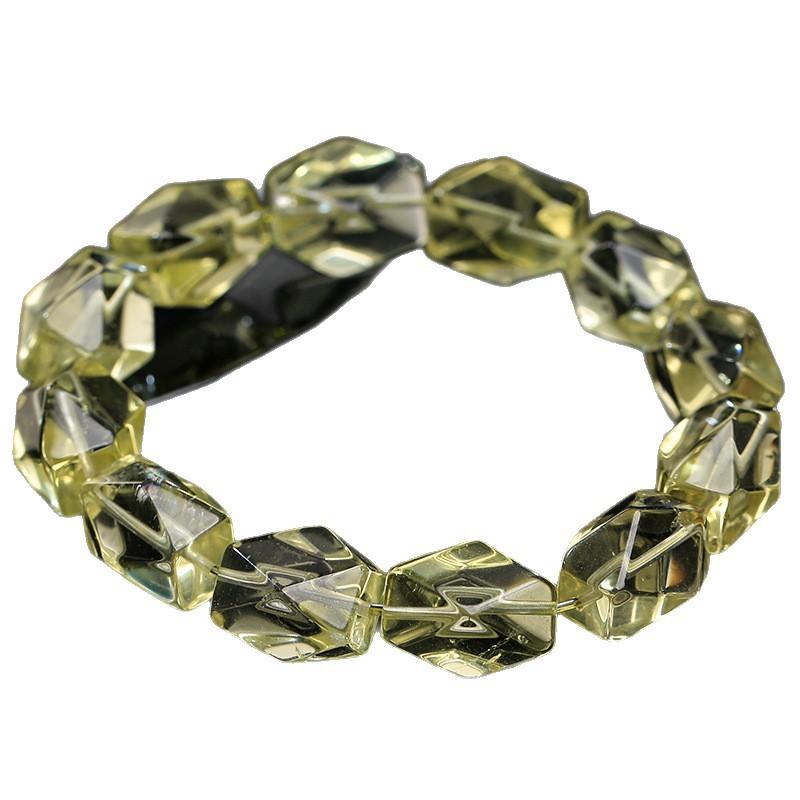 Hongchu Crystal Natural Lemon Citrine Single Strand Bracelet Natural Lemon Citrine Freeform Bracelet
