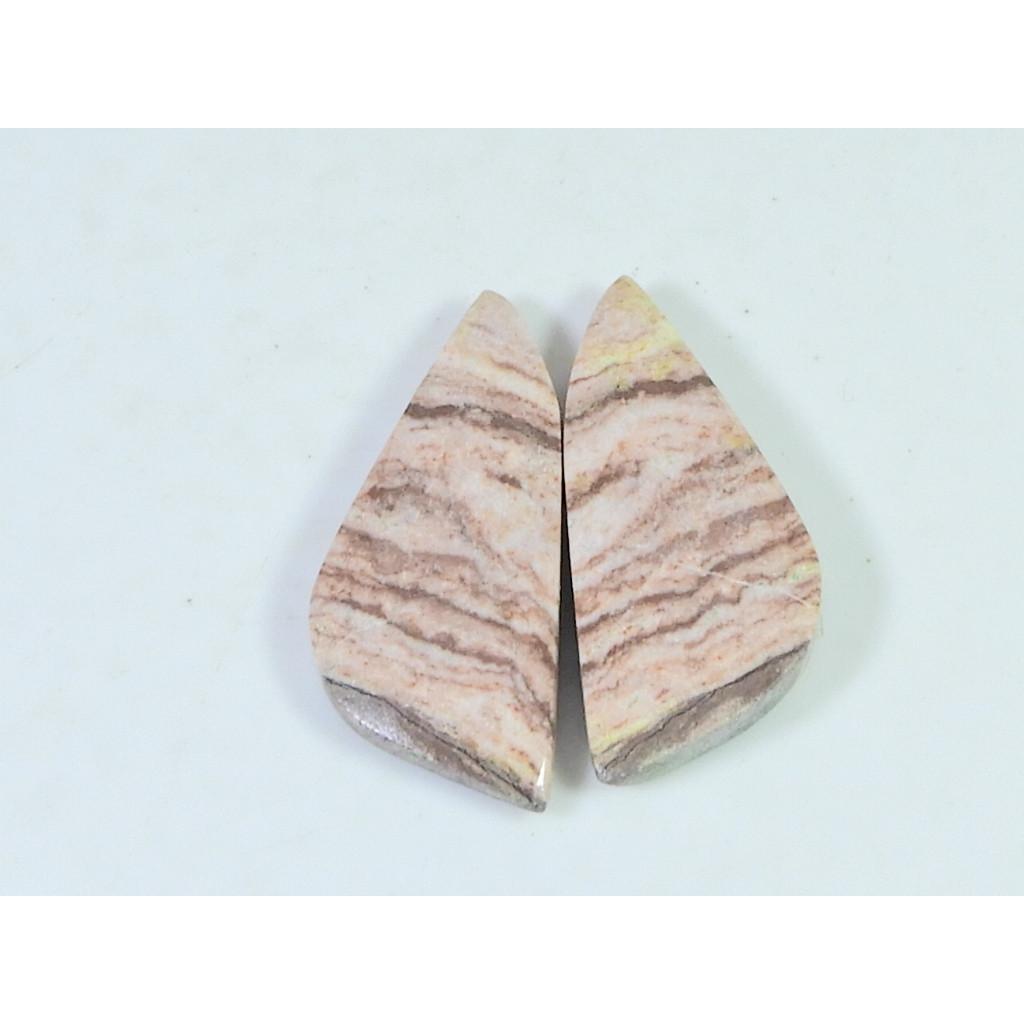 13X31X07 MM Natural Zebra Jasper Matched Pair Fancy Cabochon Loose Gemstone B-257