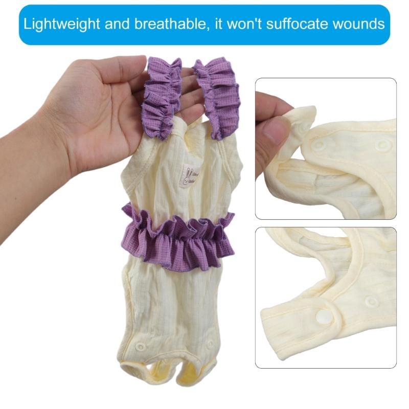 Adjustable Cats Recovery Jumpsuit Cotton Protective Garment Prevents Licking Promotes Healing For Spayed Female Cats