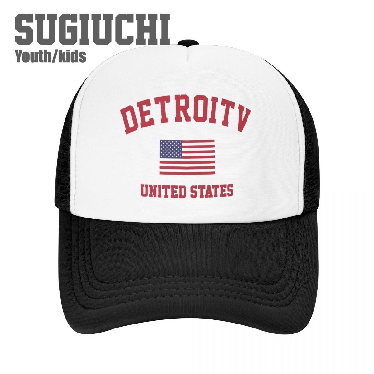 

Kids Mesh Cap Hat Detroitv Of USA United States City Baseball Caps for Youth Boys Girls Pupil Children s Hats Outdoor Unisex