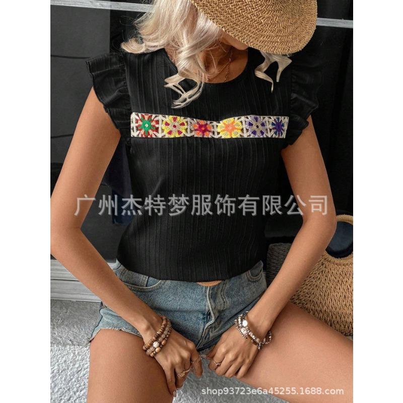JPNTKY Women's Fashion Casual Sleeveless O-Neck Blouses & Shirts