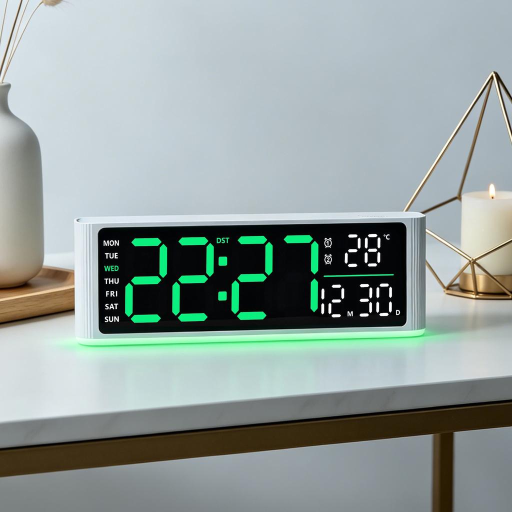 New Electronic Clock Simple Multi-function Clock Rectangular Large Font Alarm Clock Can Be Hung Vertical Clock 1101