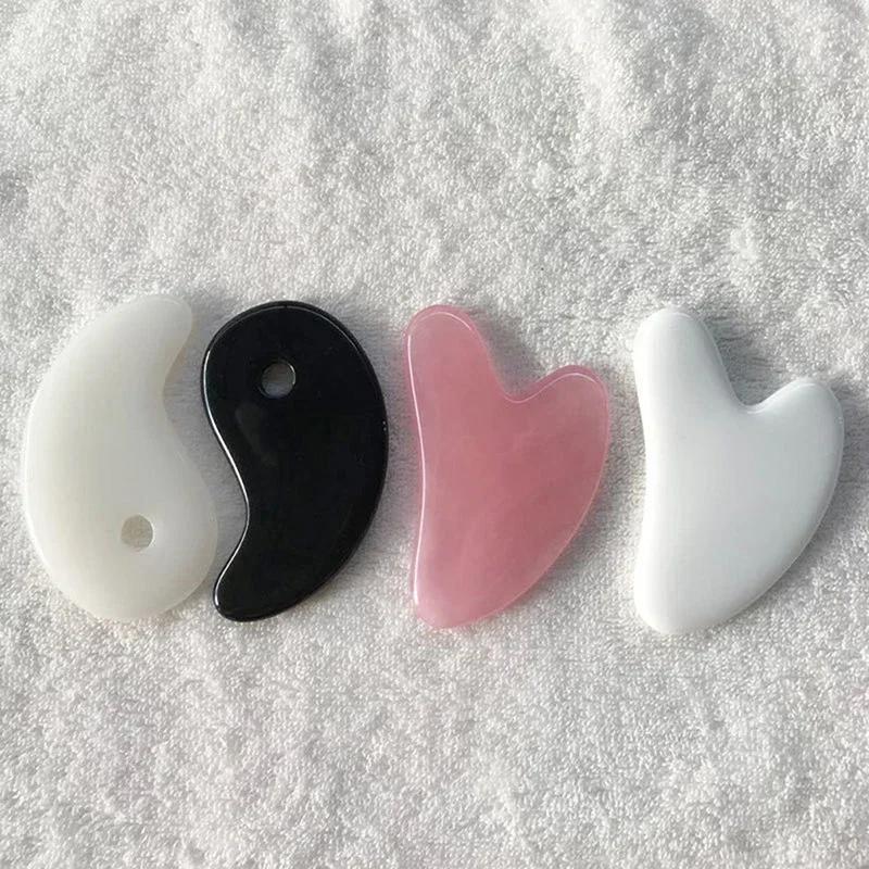 1pc Heart Shape SPA Massage Beeswax Gua Sha Scraping Massage Scraper Face Massager Acupuncture Guasha Board Massager for Face