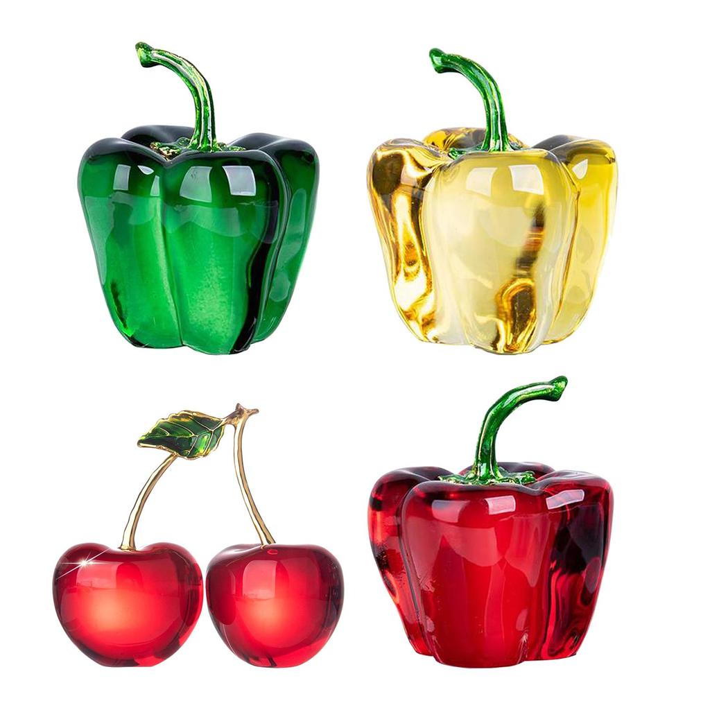 Crystal Fruit Sculpture Art Home Desktop Bookshelf Decorative Ornament